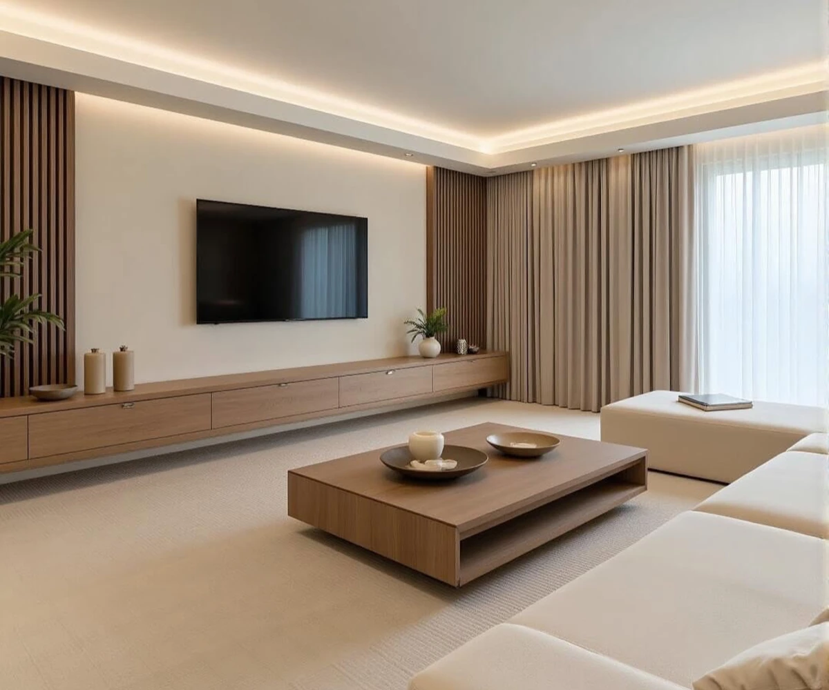 Minimalist Wood Slat Feature