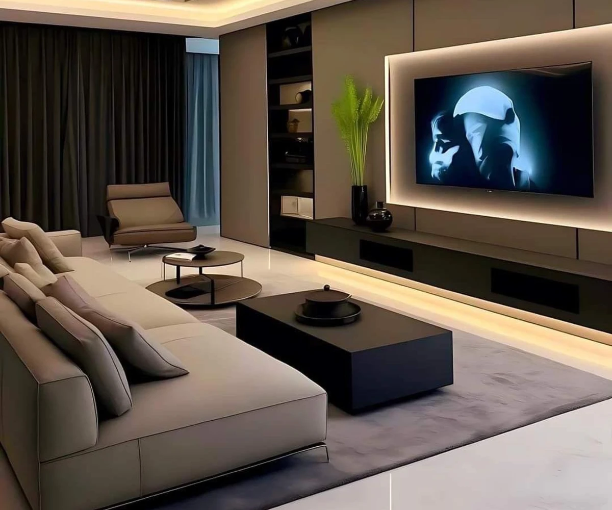  Floating Backlit Entertainment Wall