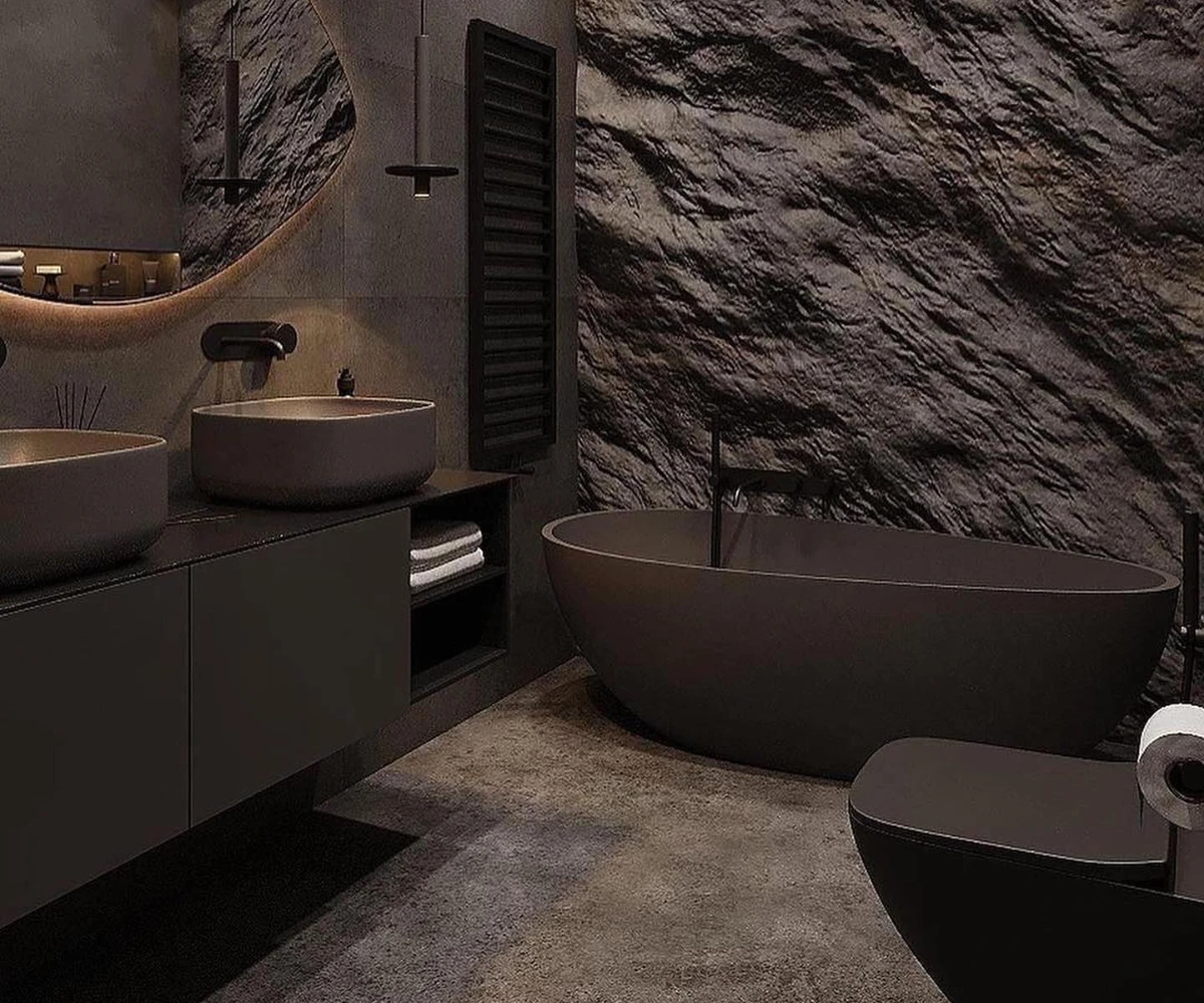Moody Dark Stone Wall