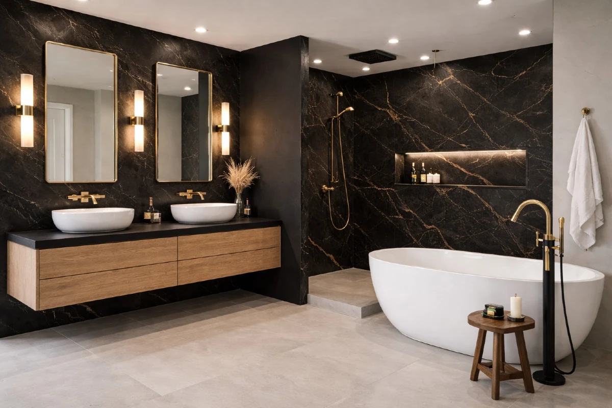 Black Marble With Gold Veins
