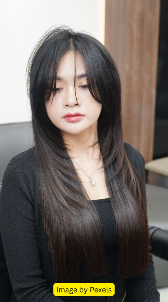 wolf cut long hair