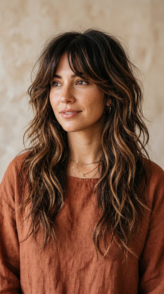 wolf cut long hair