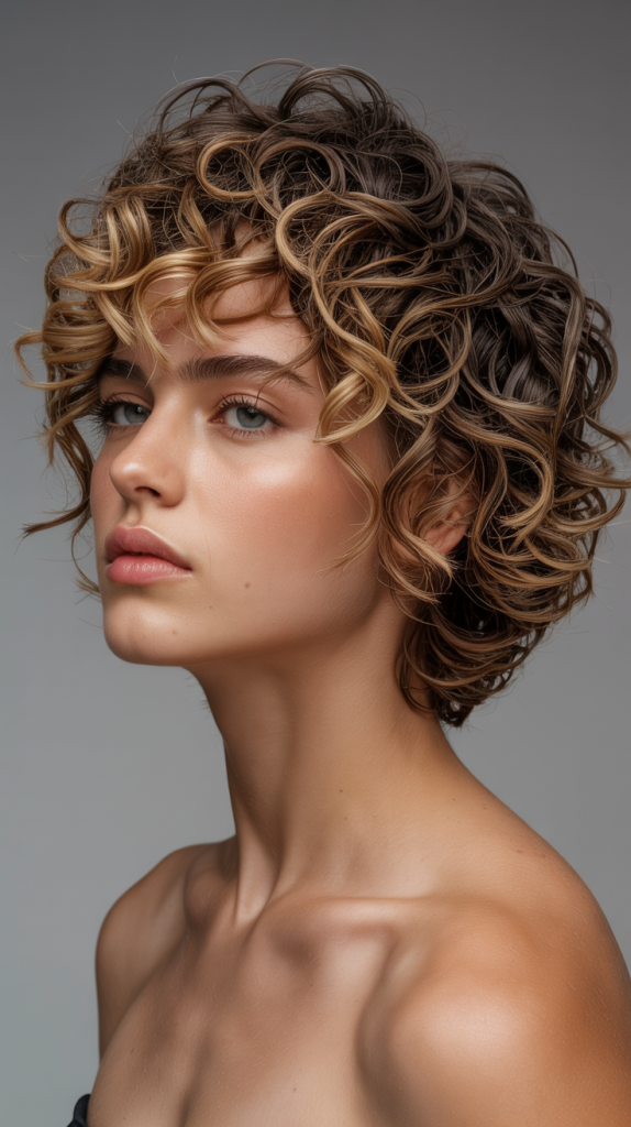 wolf cut curly hair