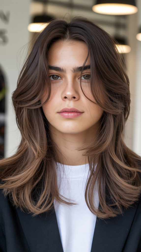wolf cut long hair