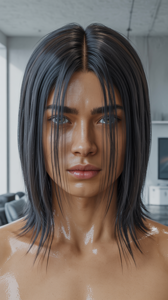 wolf cut long hair