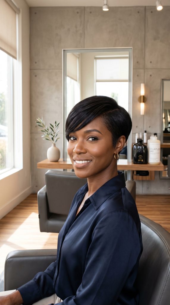 Black Pixie Cuts