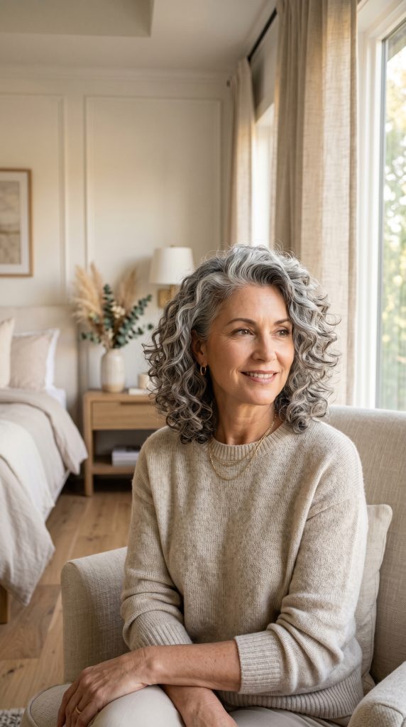 short curly gray hair over 50 curls