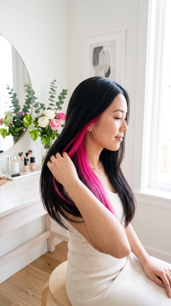Side peekaboo hair