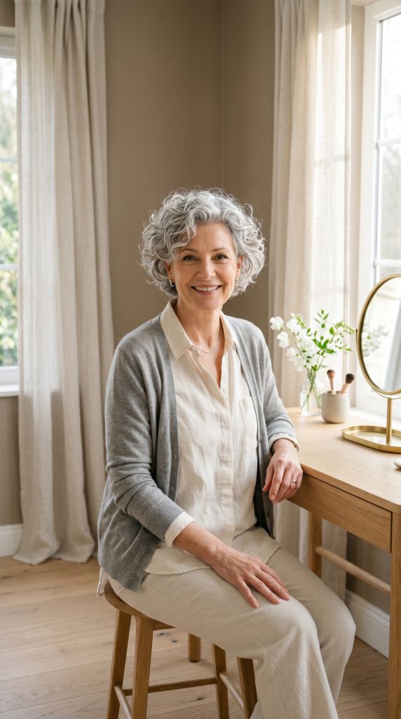 short curly gray hair over 50 curls