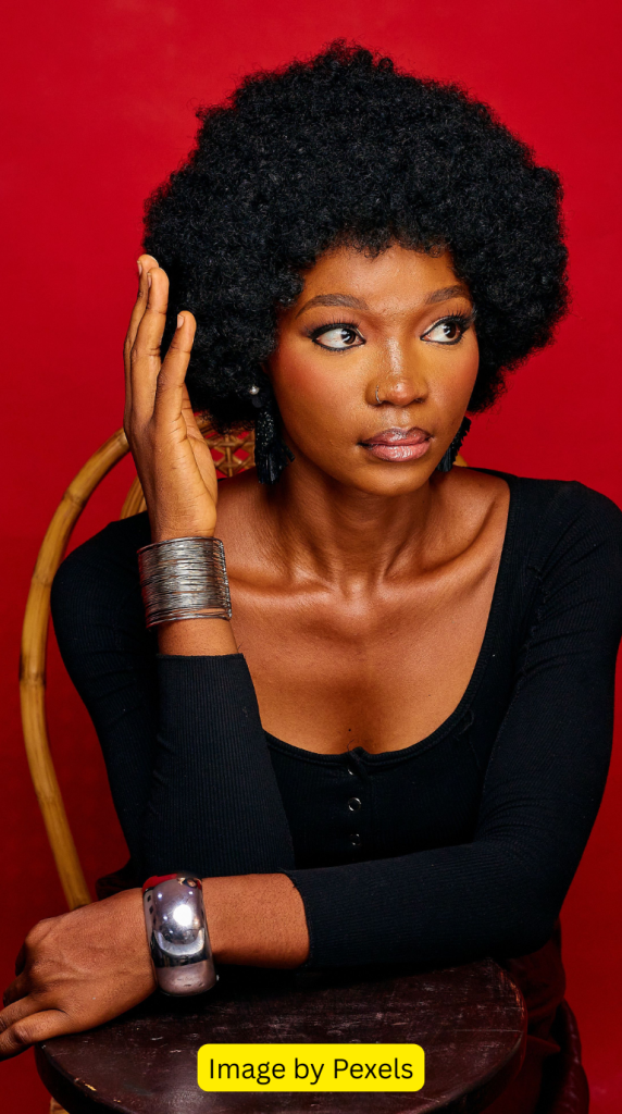 Natural curly pixie haircut for black women