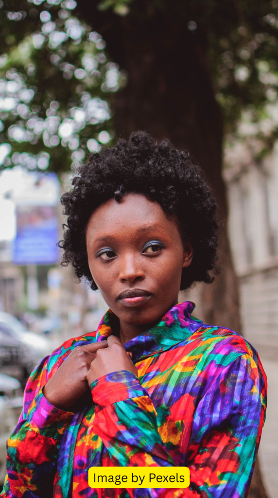 Natural curly pixie haircut for black women